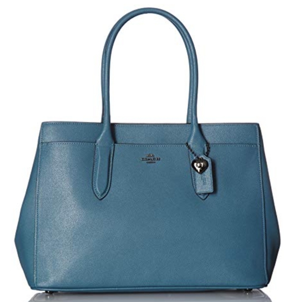COACH Crossgrain Large Bailey Blue Carryall Shoulder Bag Women's OS - Picture 1 of 14